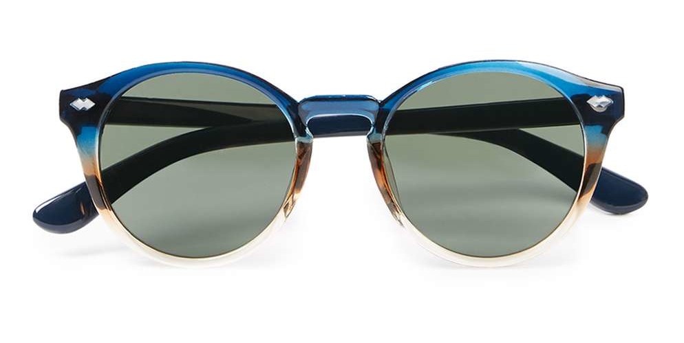  Blue Dip Dyed Round Sunglasses