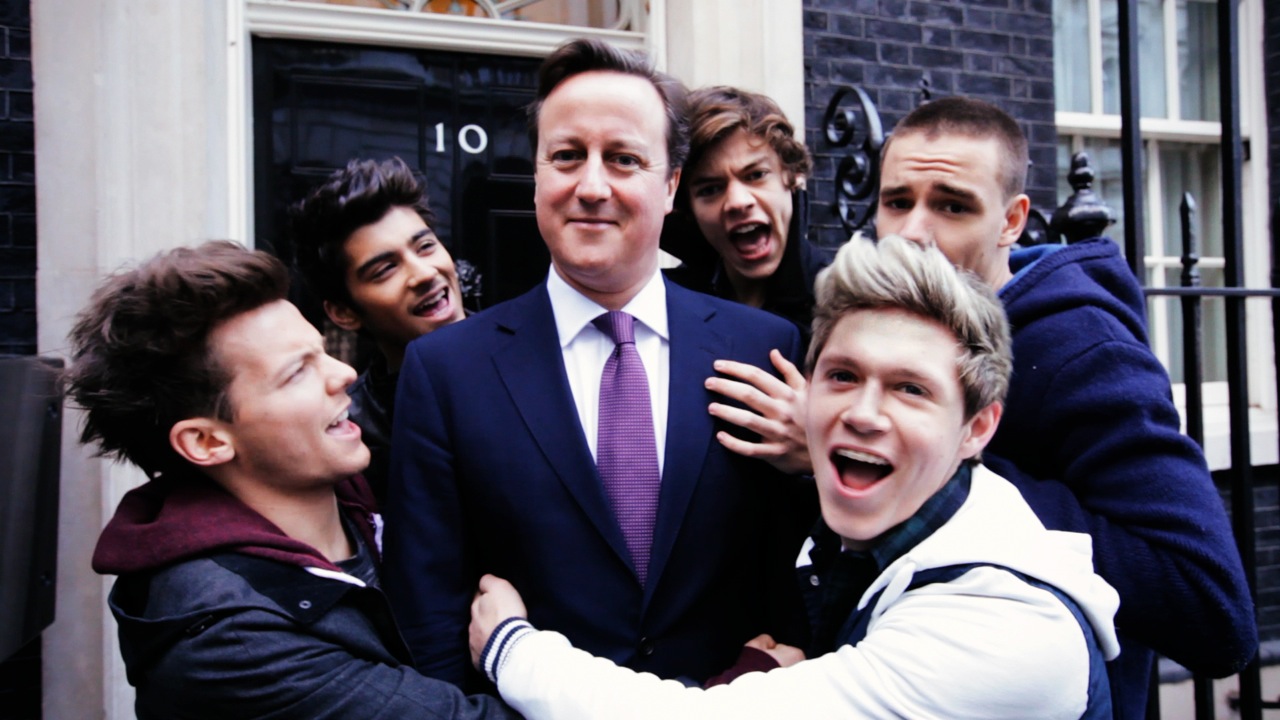 David Cameron Joins One Direction Boys For Music Video