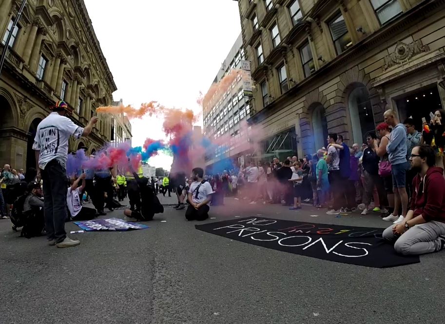Trans activists block Manchester Pride parade