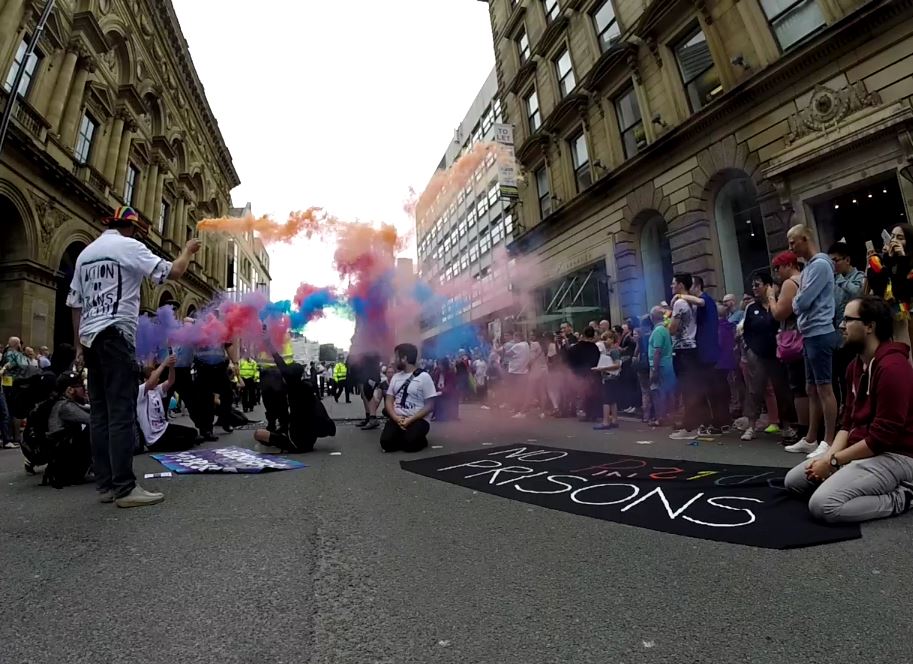 Trans activists block Manchester Pride parade 1