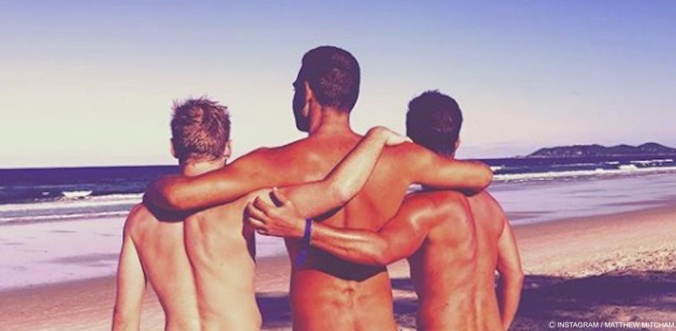 Matthew Mitcham is starkers with two other men and we’re melting