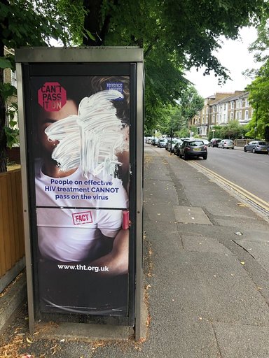 Homophobes vandalise anti-stigma HIV adverts