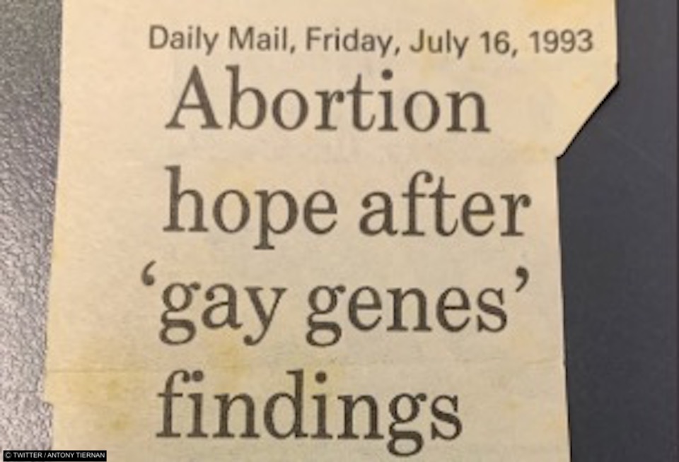This is how the Daily Mail wrote about “gay genes findings” in 1993