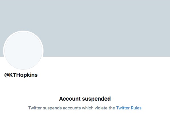 Katie Hopkins' fall from public view almost complete, after Twitter suspends her account 2