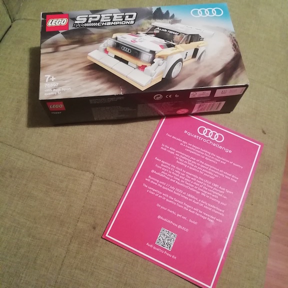 Now you make an Audi Quattro out of Lego and we’re all in