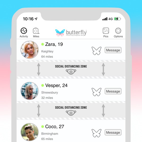 This dating app has put “social distancing reminders” in between its user’s listings