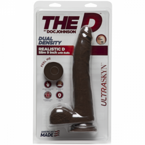 The D Realistic D Slim with Balls Chocolate 9in