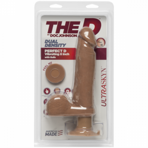 The D Perfect D Vibrating with Balls ULTRASKYN Caramel 8in