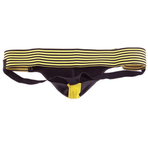 Rouge Garments Black And Yellow Leather Jockstrap