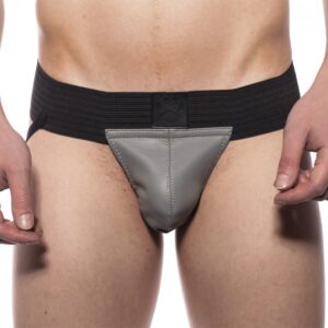 Prowler RED Pouch Leather Jockstrap Grey