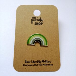 Aromantic Flag Rainbow Pin Badge