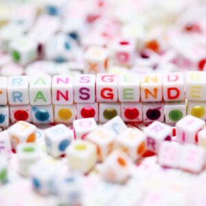 cubes spelling the word transgender