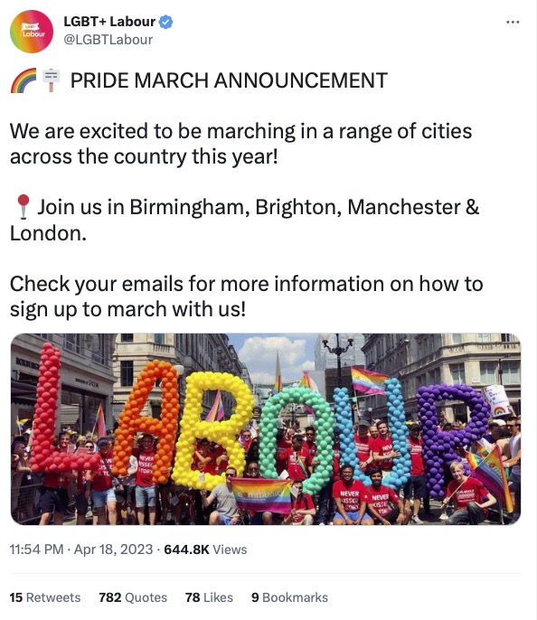 Labour announces they’ll be marching in Prides across the UK, and lots of people are unhappy about that