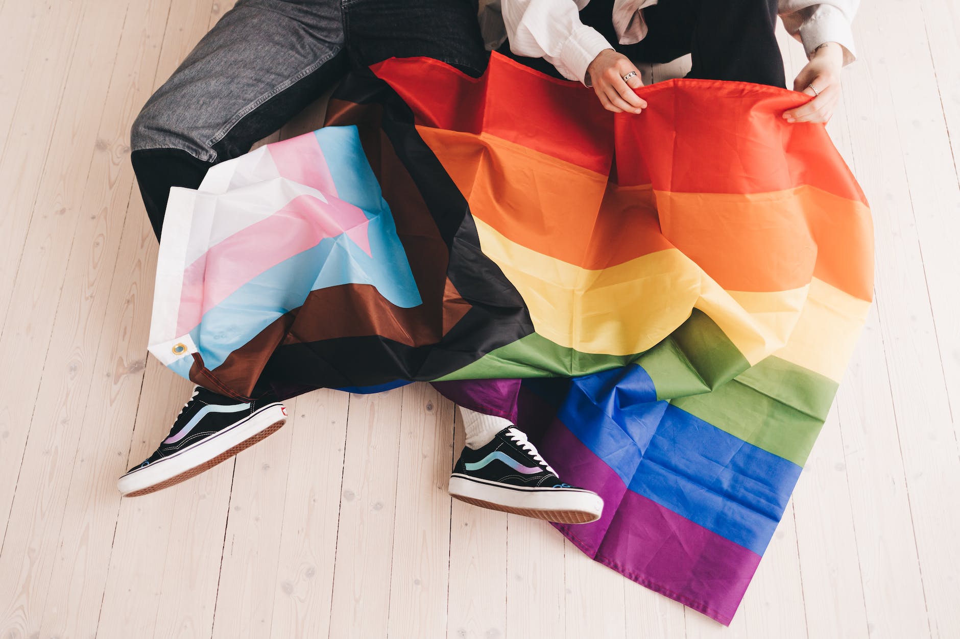 progress pride flag contains brown and black stripes.